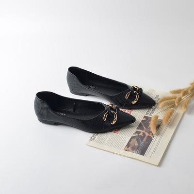 Весенняя и осенняя обувь больших размеров, удобные однотонные туфли, повседневные туфли на плоской подошве с острым носком