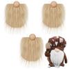 DIY Gnome Beads and Fake Beards 6pcs/set Faux Fur Dwarf Beard Wood Bead for Christmas Plush Gnome for Doll Handmade