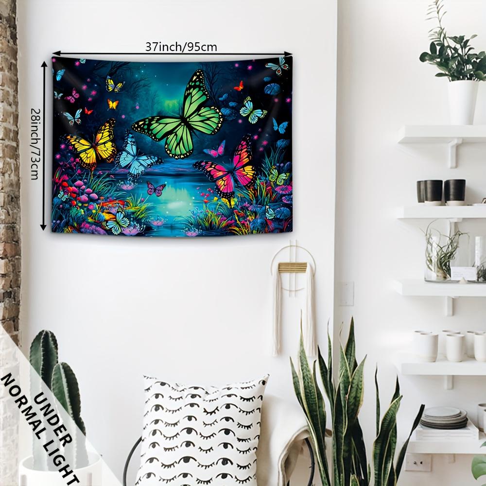 VIKAMA Dream Butterfly Forest Tapestry Living Room Bedroom Feature Wall Romantic Bohemian Ambiance Waterproof Machine Washable