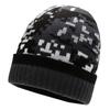 WHITE FANG Knit Hat Geometric Camouflage Military Stylish Hat Cap Fleece Lining Autumn Winter Cold Protection CA403 Men's (01 Gray)