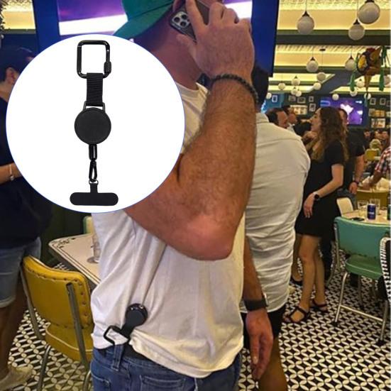 Retractable Phone Tether Anti-Theft Phone Lanyard with Belt Clip Theft Drop Protection Keychain for Travel Hiking Work Daily Use