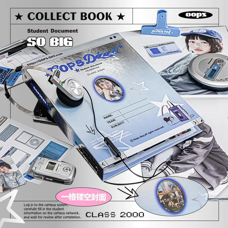 Книга-альбом для коллекционирования фотокарточек A4, 9 ячеек, Y2k, с окошком, на кольцах D, K-pop, держатель для фотокарточек, 3x3 дюйма, альбом для фото айдолов, 180 кармашков