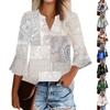 Женский повседневный модный топ с цветочным принтом, рукавом три четверти и круглым вырезом