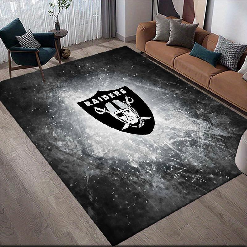 Las Vegas Raiders2 Flannel Pattern Square Carpet,Area Rug,Carpet Rug for Living Room Bedroom Sofa Playroom Decor,Non-slip Floor Mat