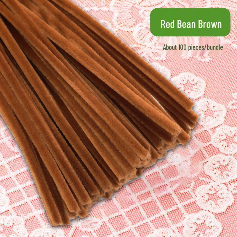 Thickened White Chenille Pipe Cleaners - Mixed Colors for DIY Bouquet Crafts