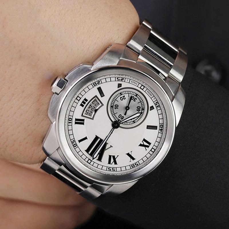 ONE23мм Браслеты для часов из нержавеющей стали для Cartier Calibre W7100015 W7100041 W7100037 Металлические браслеты для часов Мужская Мода Женский РемешокMN