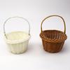 Hamper Basket Handheld Woven Basket Rattan Rustic Flower Basket Flower Storage Basket  Shopping