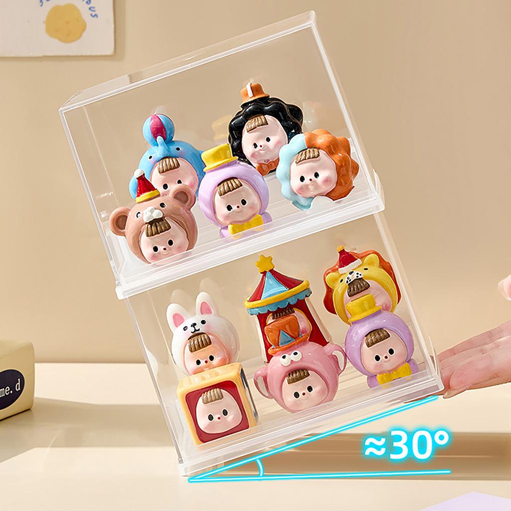 1pc Stackable Mini Blind Box Storage Box Acrylic Display Cabinet Blind Box Character Storage Organizer