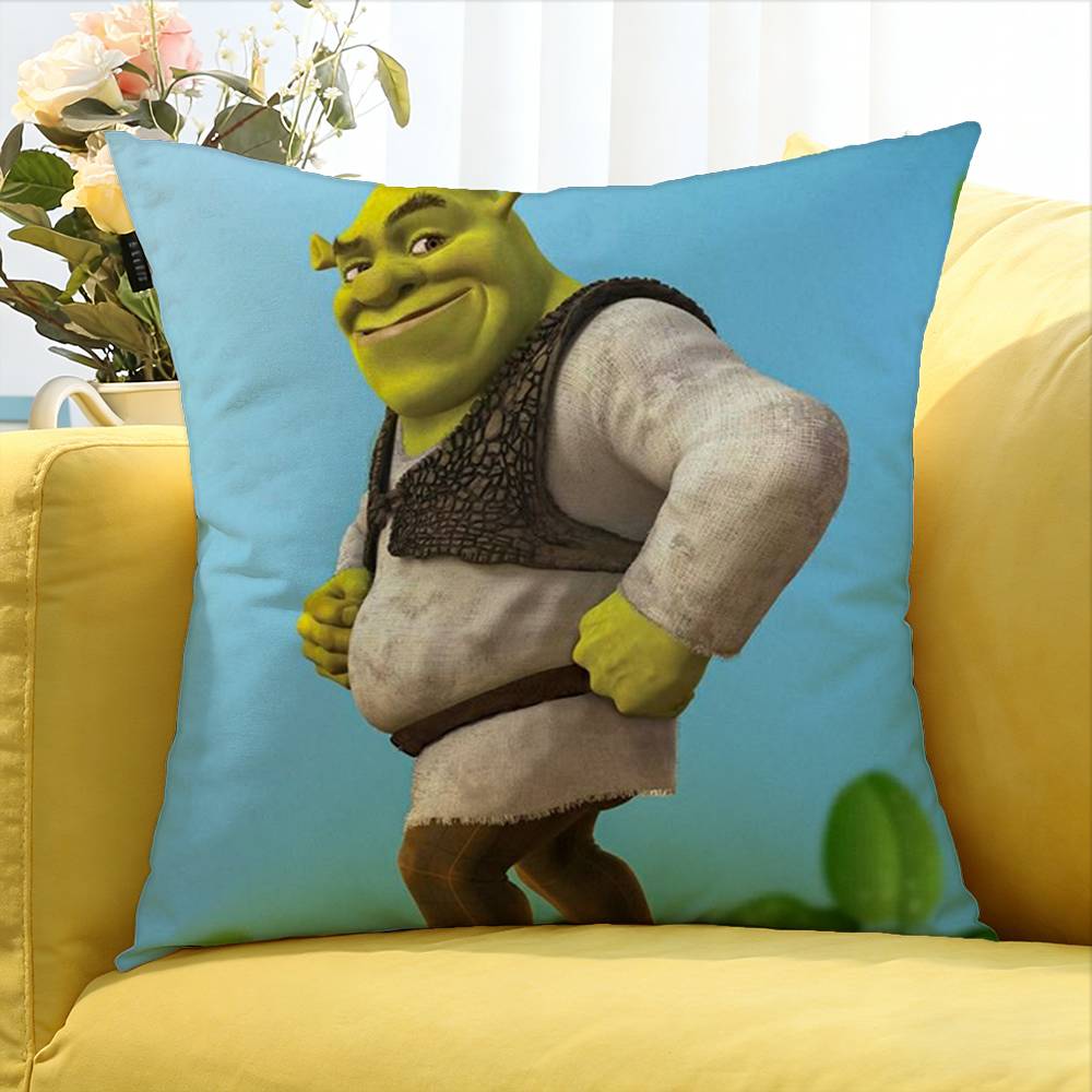 Cartoon S-Shrek Movie Various Sizes Square Pillow Case For Car Home Bedchamber Decor
