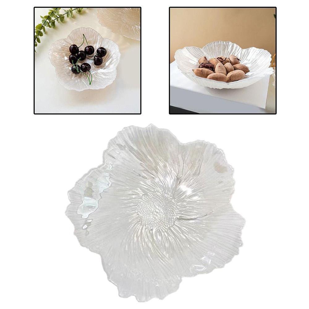 Хрустальная стеклянная фруктовая тарелка миска универсальная десертная тарелка декоративный поднос для конфет закуска