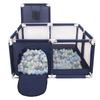 Square Play Pen Filed with 100 Balls Basketball, Blue:pearl/grey/transparent/babyblue/mint