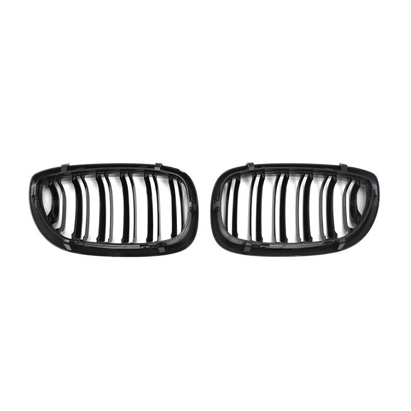 New Look Car Grille Grill Front Kidney Glossy 2 Line Double Slat For E46 Coupe Cabrio 325Ci 330Ci LCI 2 Doors 03-06 Accessories
