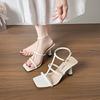 Summer New Open-toed Sandals Women's Nude Temperament Sexy High-heeled Sandals with Sandals Women