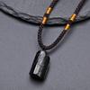 Fashion Crystal Gem Healing Stone Black Tourmaline Stone Pendant Necklace Crystal Gem Specimen