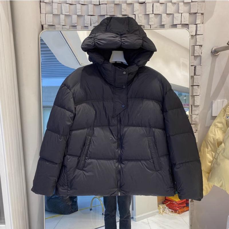 Женский зимний пуховик новый короткий с капюшоном куртка-хлеб утиный пух модная универсальная теплая куртка