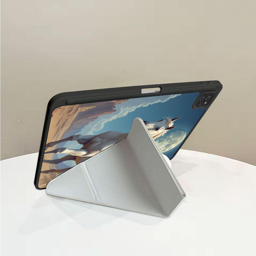 Чехол-подставка Чехол для планшета Для iPad Mini 6 7 Air 4 5 M3 M2 1 2 M4 11 дюймов Pro 11-го 10-го 9-го 8-го 7-го 12.9 дюймов Pro 2025 Белая Лошадь