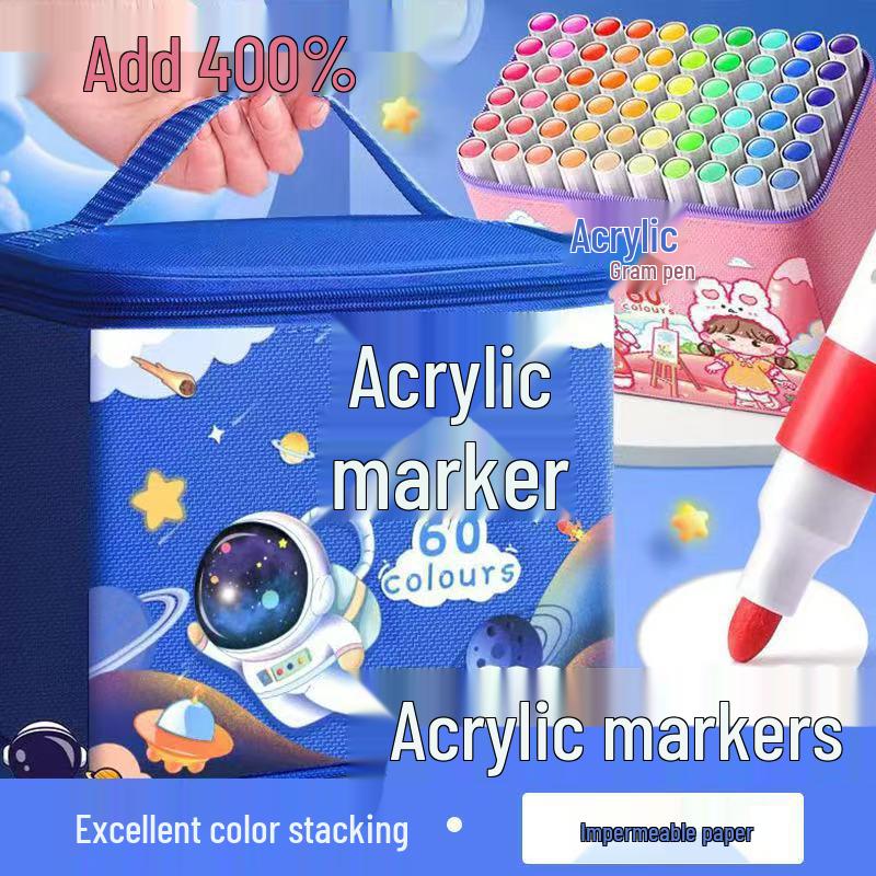 Children's Waterproof Acrylic Marker Pen - Fine Tip, Washable, Ideal for DIY Art and Drawing.