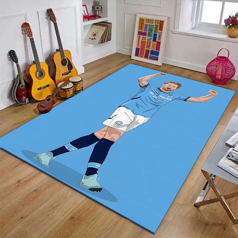 Kevin De Bruyne Polyester Carpet, Soft Indoor Mat for Office Chair, Living Room, Computer Desk - Decorative Home Office Rug Design