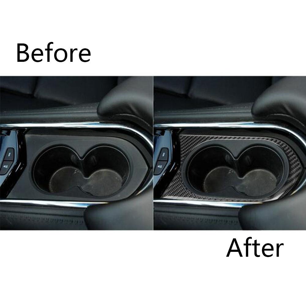 Carbon Fiber Interior Center Console Cup Holder Cover For Cadillac ATS 2013-2019