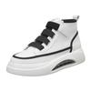 Men's shoes spring and summer new high-top board shoes trendy versatile Velcro platform men's shoes white shoes leather waterproof shoes