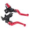 1 Pair 78"(22mm) Universal Motorcycle Brake Clutch Master Cylinder Reservoir Levers Red