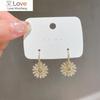 Korea New Design Fashion Jewelry AAA Zircon 14K Real Gold Plating Daisy Earrings Luxury Shiny Women's Wedding Accessories