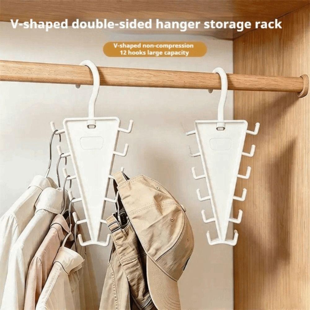 Space Saving V Shaped Hanger Rotatable Hat Rack Portable Multi Hook Organizer