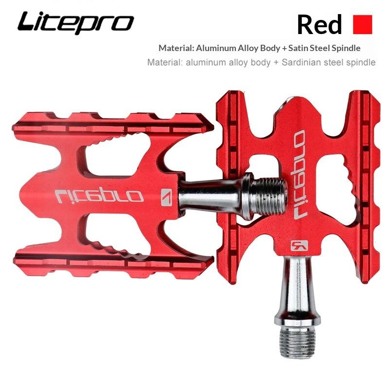 Litepro Lightweight Aluminum Alloy Bike Pedals Du Bearing Non Slip Pedal Pins Compatible With Folding Road Mountain Bikes Cyclin