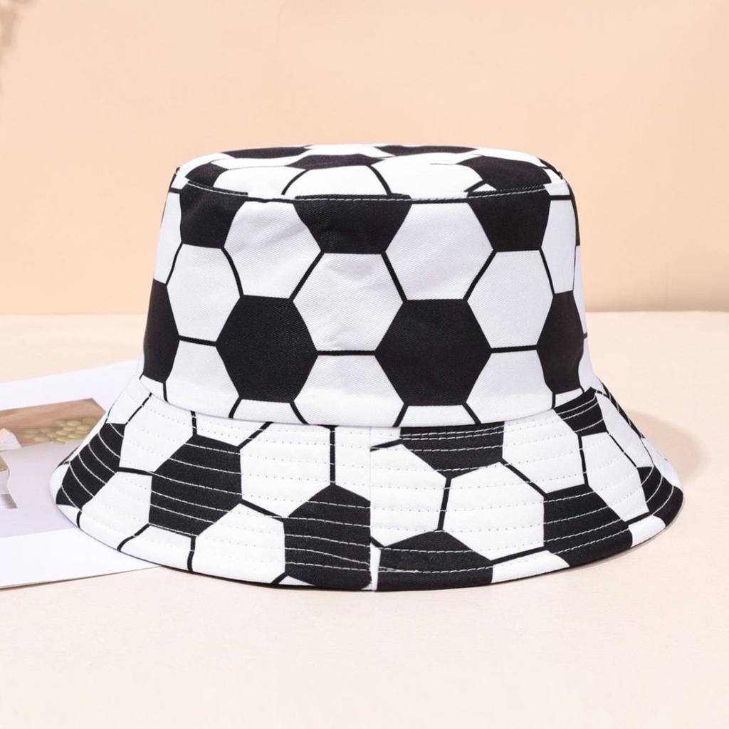 Football Pattern Printed Bucket Hat Spring And Summer Outdoor Foldable Sunshade Sunscreen Cap