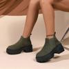 Classic Suede Zapatos De Mujer Boots Round Toe Women's Back Zip Fashion Boots Platform Shoes  Womens Boots