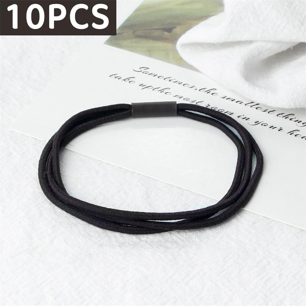 10 шт. Простые многослойные резинки для волос Женские базовые однотонные резинки Аксессуары для волос Повязка-держатель Скранчи Подарок для девочки