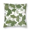 Ginkgo Leaves Square Pillowcase Polyester Linen Velvet Printed Zip Decorative Car Cushion Cover Wholesale