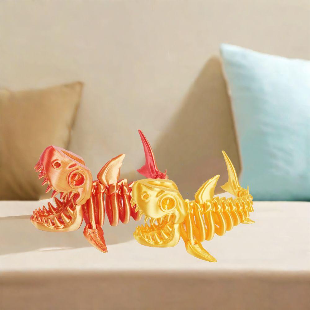 Многосуставная Подвижная 3D-печатная Модель Акулы Ручной работы Имитация Акулы Настольное Украшение