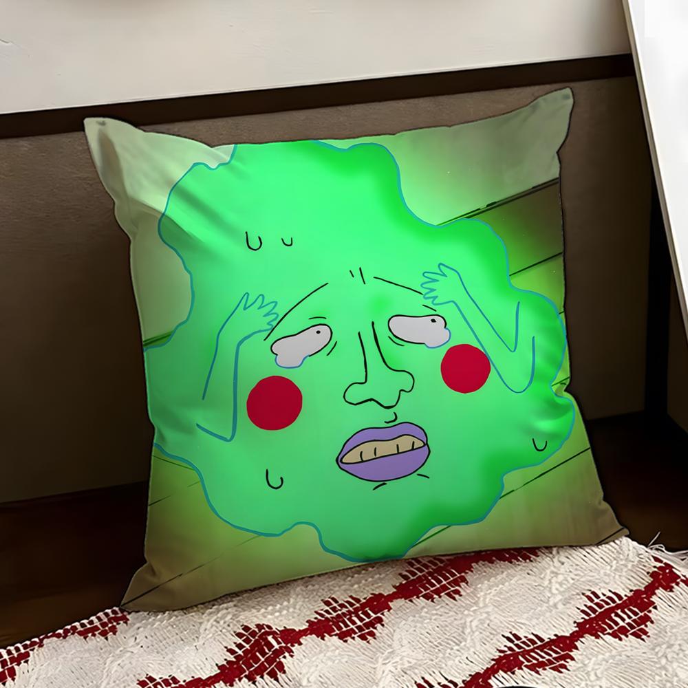 Anime MMob PPsycho 100 Cushion Cover Reversible Soft Durable Pillow Cover Home Car MultiScene Use for Daily Comfort