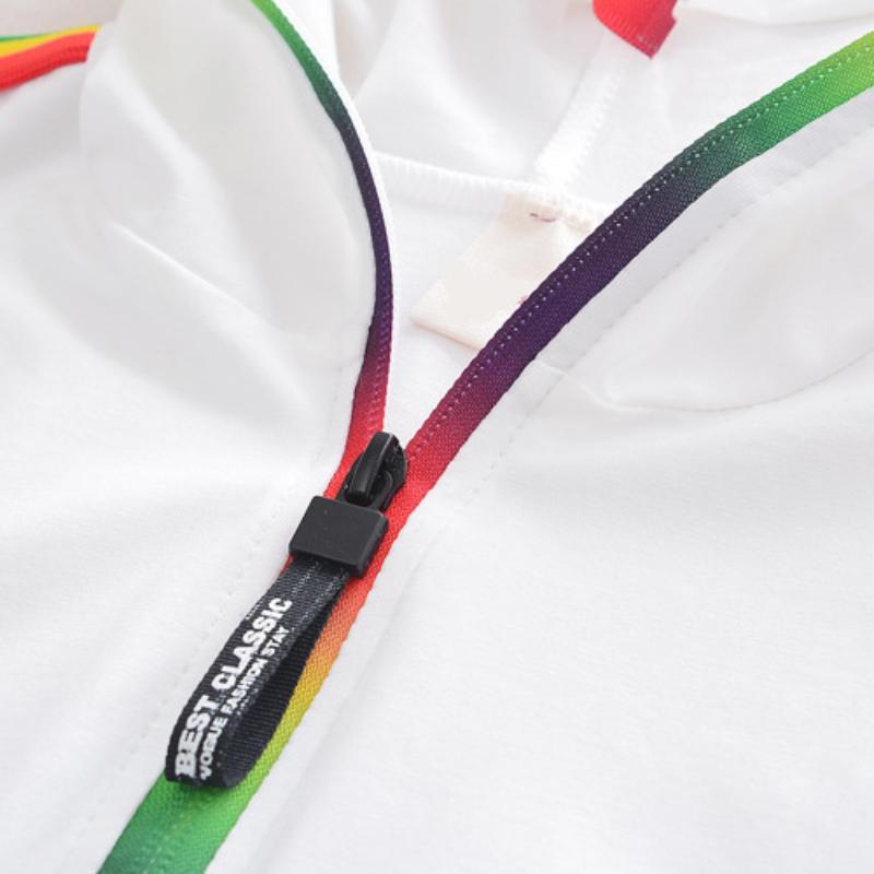 Спортивный комплект для мальчиков и девочек, летний комплект из двух предметов с капюшоном и молнией для ребенка с короткими рукавами