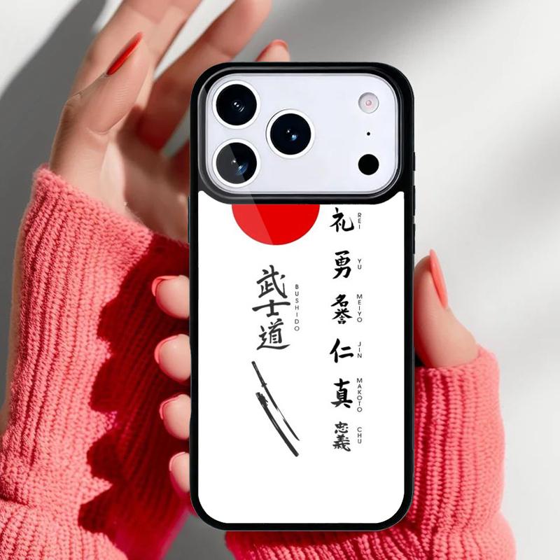Чехол для телефона Bushido и Японское Солнце для iPhone 17 16 15 14 13 Pro Max Задняя крышка для 12 11 Pro Coque
