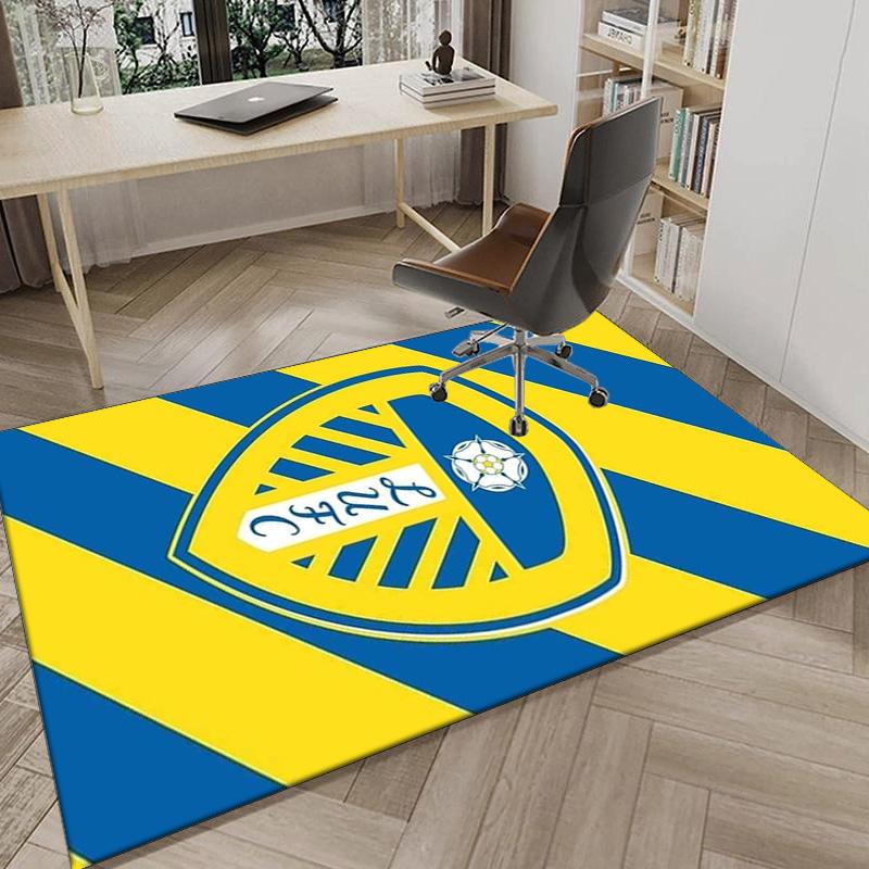 Leeds Crest Design Printed Area Rug for Office, Chair Rug, Decorative Carpet Floor Mat, Large Size Fan gifts Christmas gifts