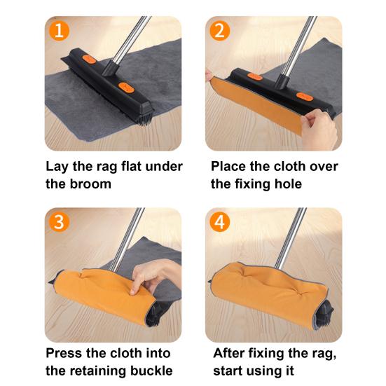 Щетка для шерсти домашних животных 2 в 1 с длинной ручкой и скребком, легкая щетка для удаления шерсти, эргономичная ручка, щетка для уборки различных поверхностей