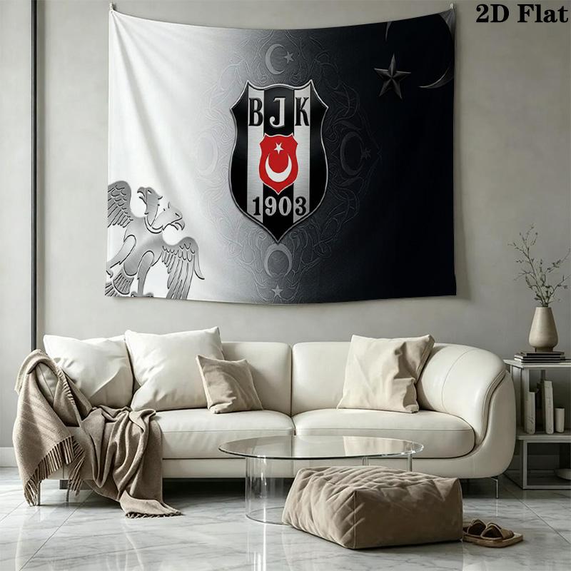 BJK Besiktas Wall Tapestry Aesthetic Wall Hanging Printed Fabric Blanket Decorative Tapestries for Bedroom Living Room Home Decor