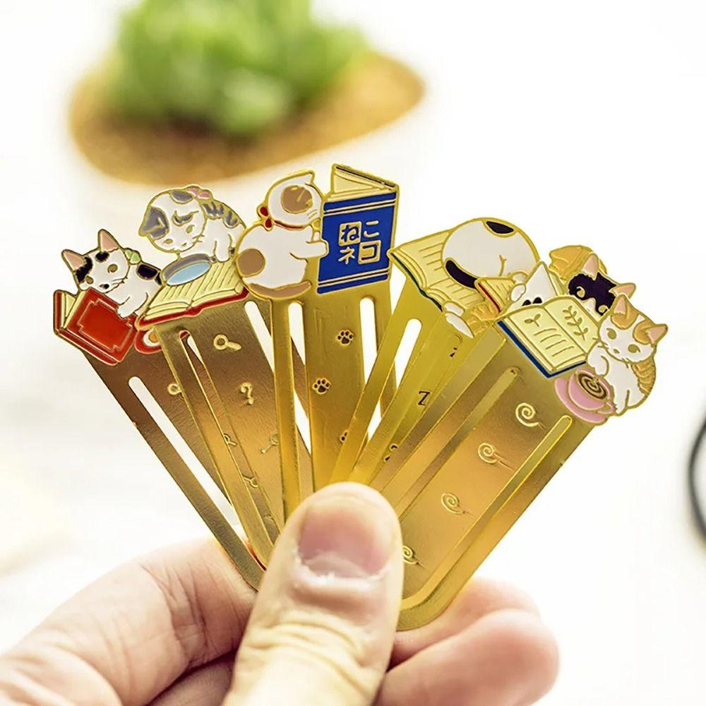 Закладка для книг Kawaii Reading Book Clip Cat Pagination Mark в японском стиле Metal Bookmark Gifts