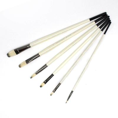 JOWOART Professional, 6 шт., набор кистей для рисования с белой щетиной, смешанные волосы, акварель, акриловое масло, художественная кисть для рисования, товары для рукоделия