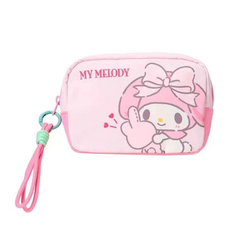 Мультяшная квадратная косметичка HelloKitty для женщин, портативная сумка для хранения наушников, помады, гигиенических прокладок, кошелек, косметичка на молнии