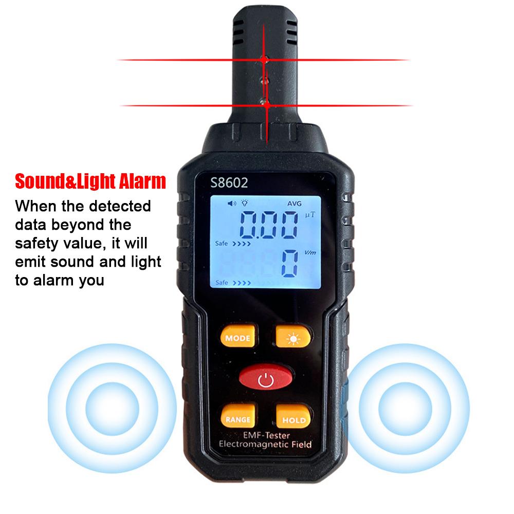 Компактный портативный цифровой дозиметр радиации S8602 с ЖК-дисплеем и предупреждениями о безопасности