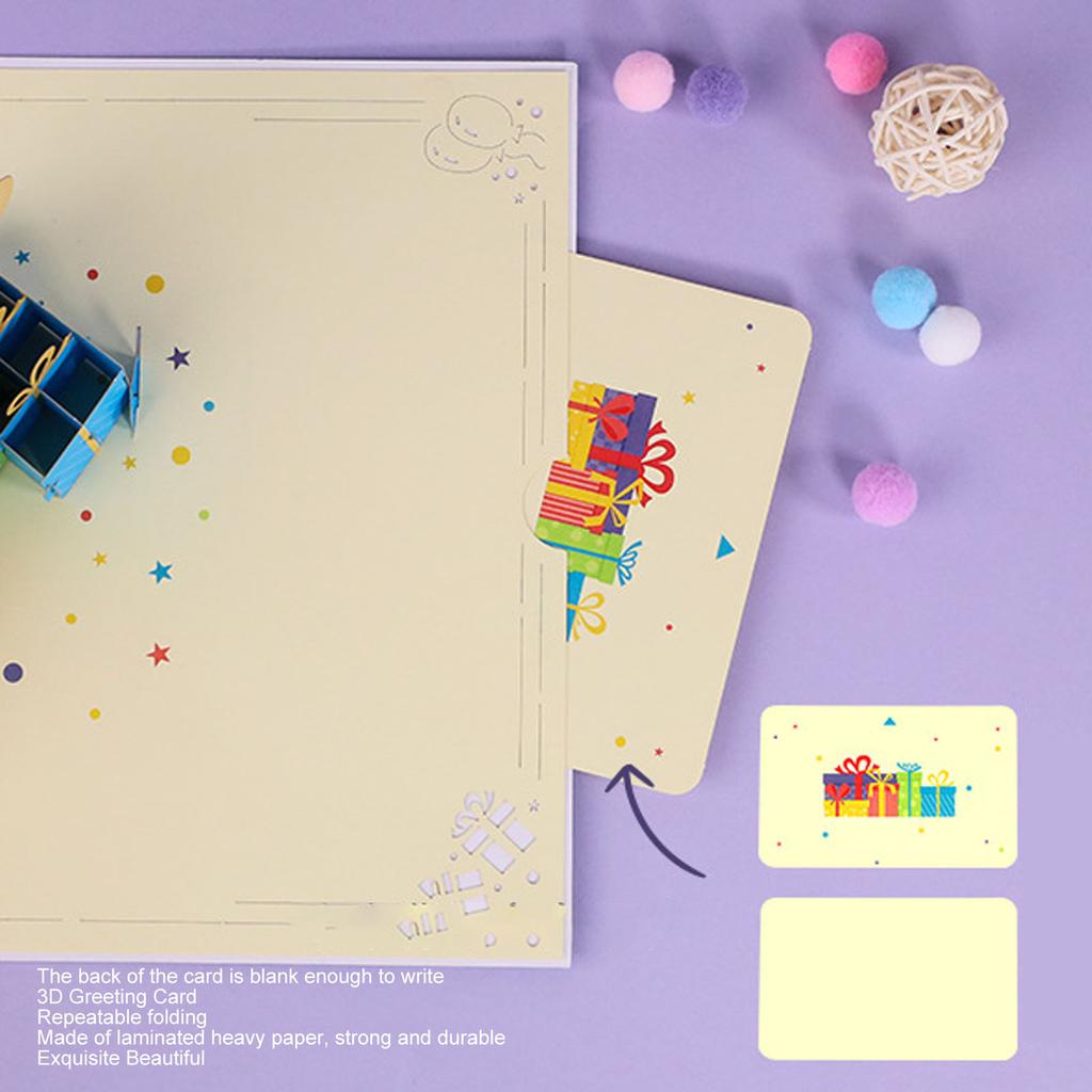 3D поздравительная открытка Изысканная красивая 3D открытка на день рождения с конвертом и номерами открыток