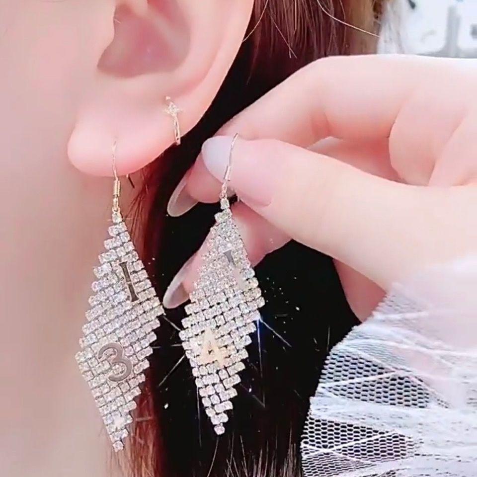 Модные длинные серьги-подвески 2021: Крючки из серебра 925 пробы, Преувеличенный европейский и американский стиль, Темпераментный дизайн