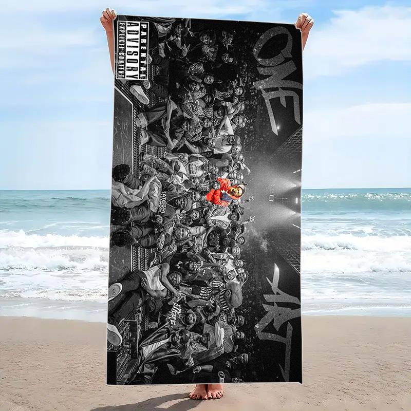 Kendrick Lamar Print Beach Towel, Large Soft Quick Dry Towel for Beach Camping Swimming