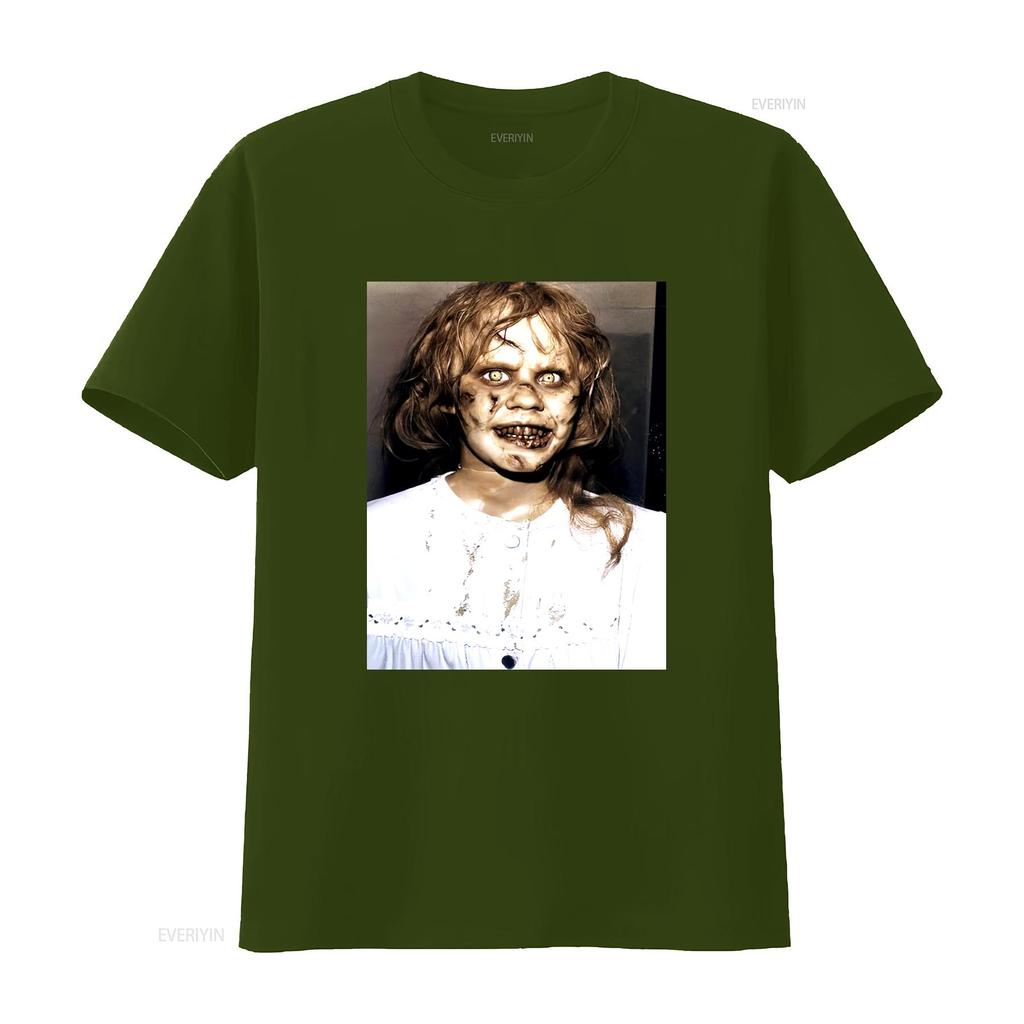 THE EXORCIST T SHIRT 1973 horror regan photo poster tee SMALL MEDIUM L XL vintage Washed Versatile Stretched Unisex Casual