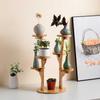 Подставка для растений Бамбуковая Мини-полка для суккулентов на подоконник для стола Настольная Гостиная Балкон Внешний Патио Сад