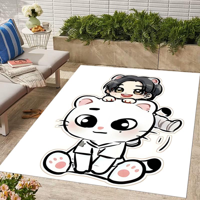 1pc Kpop Team8 Design Area Rug - Non-Slip, Soft & Cozy Floor Mat for Living Room, Bedroom, Office - Indoor/Outdoor Decorative Carpet
