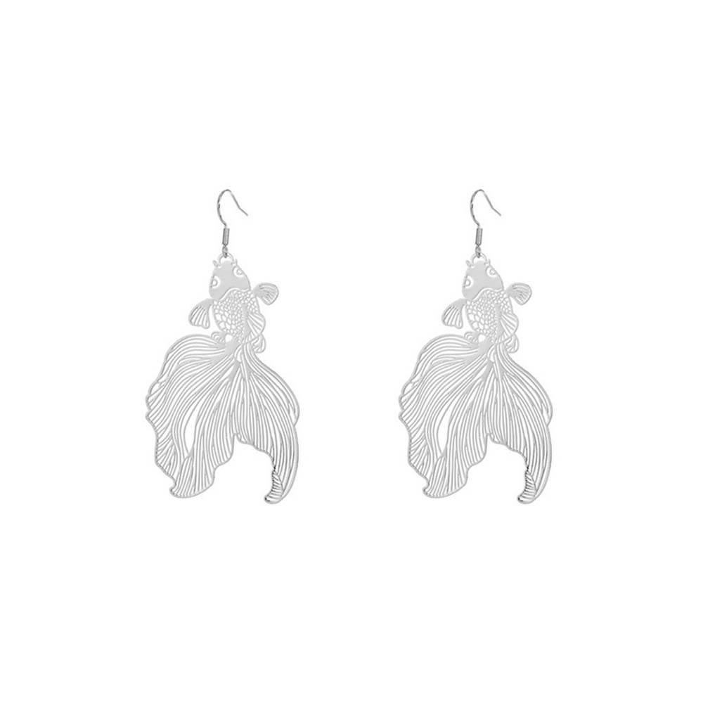 Животные Рыбы Металлические Серьги с Золотой Рыбкой Карп Кои Подвеска с Карпом Кои Креативные Серьги-Капли с Золотой Рыбкой Подарки